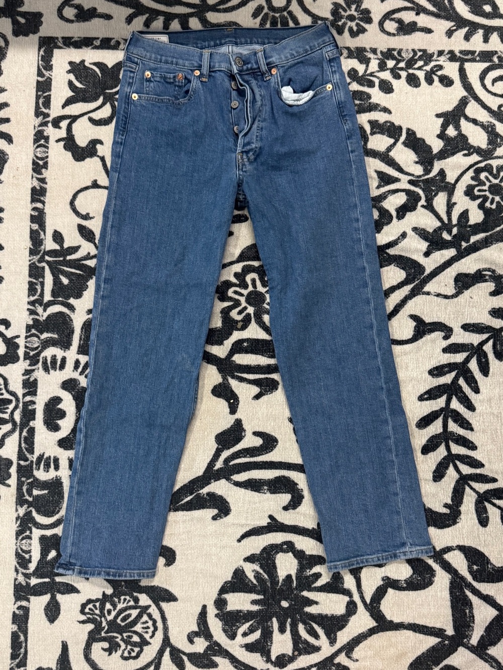 Gap Blue Denim Jeans - Straight Fit with button fly